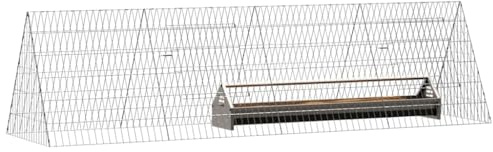 vidaXL Hühnerkäfig Silber 215 x 55 x 55 cm Verzinkter Stahl, Hühnerstall für Garten und Terrasse, robuster Stahlkäfig, wetterfest, sicherer Lebensraum für Geflügel