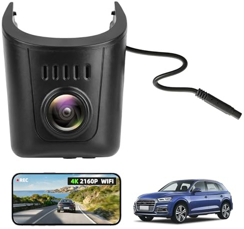 CAMECHO Dashcam 4K Kompatibel mit Audi A4 A3 A5 Q5 TT 2019-2026, Autokamera 2160P 30fps Wi-Fi Video mit G-Sensor, Loop-Aufnahm, Dasch-Cam Auto, OEM Audi Zubehör