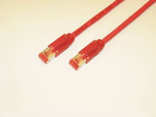 Tecline 71810R Category 6A Ethernet Patchkabel (S/FTP, PiMF, EIA/TIA, Class EA, 10 m) rot