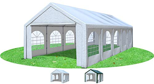 Stabilezelte Partyzelt 4x10 m Modular Pro PE 240 g/m² wasserdicht inkl. Seiten Festzelt Gartenzelt Weiss
