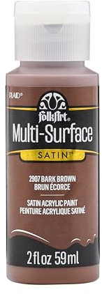 FolkArt Multi-Surface Satin Acrylic Paint, Bark Brown, Small