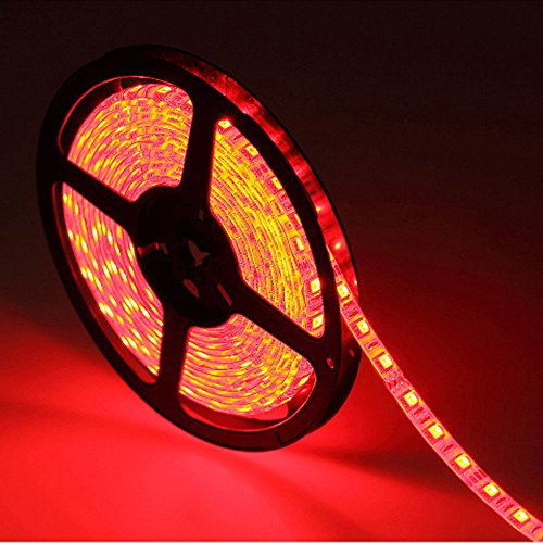 JnDee Komplettset 5 Meter Rot LED Strip + Trafo/Stromversorgung + Touch für Blinklicht Dimmer mit 8 Modi Dynamische und 10 Ebene Helligkeit