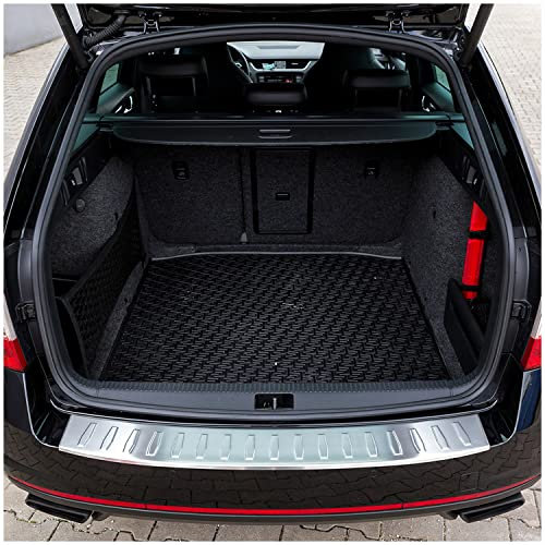 tuning-art 967 Edelstahl Ladekantenschutz passend für Skoda Octavia 3 NUR RS Kombi 2013-2020, Farbe:Silber