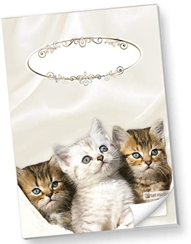 tatmotive Schreibblock DIN A5 Katzen (2 Stück) süße Notizblöcke liniert mit Katzen