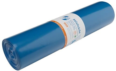 DEISS Müllsäcke 120L Extra Stark - 25er Rolle Umweltfreundliche Reißfeste Müllbeutel Typ 60 - Blaue Große Säcke in Premium Qualität für die höchsten Ansprüche