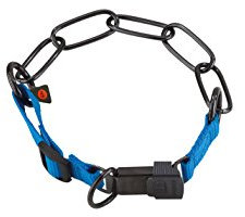 SPRENGER Halsband HALSKETTE verstellbar 65-70cm ClicLock für Hunde cyan