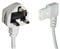 electrosmart White 1m Mains Power Cable/Lead - 3 Pin Moulded UK Plug to Right Angled IEC C7 Figure 8