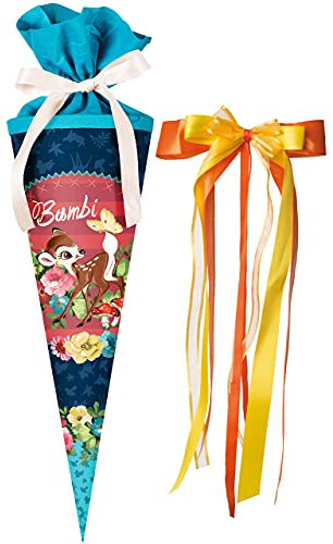 alles-meine.de GmbH Schultüte - - REH Bambi - 35 cm - rund - incl. große Schleife - mit Tüllabschluß - Zuckertüte - mit/ohne Kunststoff Spitze - für Jungen & Mädchen/Rehe..