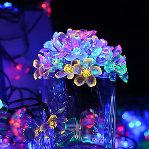 Luci Solari Esterno, EC Technology Catena Luminosa per Esterno Interni, Luci Natale 50 Strisce LED 22 Piedi 8 Modalità Lampada Solare Decorazioni Natalizie Luci Giardino Casa Feste Patio