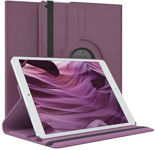 EAZY CASE - Tablet Hülle für iPad Air 2 Generation (2014) Schutzhülle 9.7 Zoll Smart Cover Tablet Case Rotationcase zum Aufstellen Klapphülle 360° drehbar mit Standfunktion Tasche Kunstleder Lila