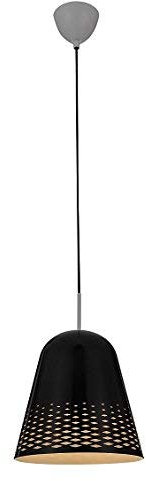 Lampenlux LED Pendellampe Pendelleuchte Loni Glasschirm Opalglas E14 schwarzweiß Esszimmer