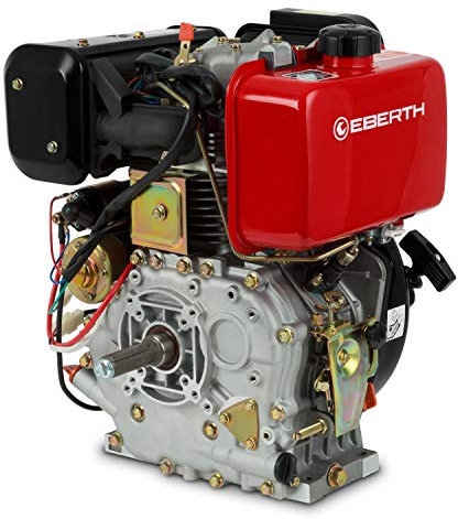 EBERTH 10 CV Motore a Scoppio Motore Diesel Motore per Kart con albero Ø 25,4 mm, avviamento elettrico, batteria 20ah 12V, protezione olio bassa, 4 tempi, 1 cilindro, cilindrata 219 cc