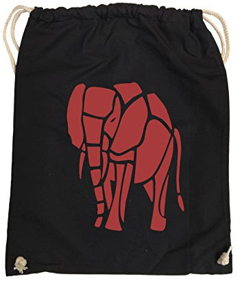 Comedy Bags - Elefant - Turnbeutel - 37x46cm - Farbe: Schwarz/Rot