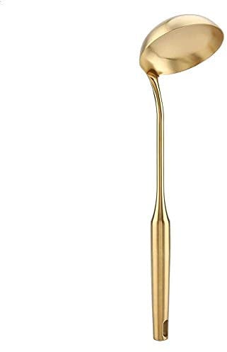 Aramox Stainless Steel Ladle Spoon Kitchen Turner, Big Soup Ladle Useful Kitchen Turner Cooking Tool Utensil Tool(Soup Ladle-Gold)