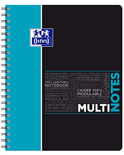 OXFORD Etudiants Cahier Spirale Multinotes au Format A4+ 160 Pages Grands Carreaux Seyès - Cahier avec 3 Intercalaires