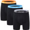 JINSHI Boxer Long Hommes Bambou Caleçons Doux Slip Respirant Hipster sous-vêtement Pantalon Brief Microfibre de Grande Taille Lot de 3 Noir 3XL