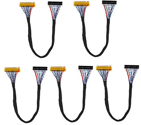 ASHATA 5PCS LCD Bildschirm LVDS Kabel, 30 Poliges LVDS Kabel, 2 Kanal 8 Bit Unterstützung 1280 x 1024, für 17/19 Zoll TFT LCD Panel, für Wartungs/Reparaturgeschäfte