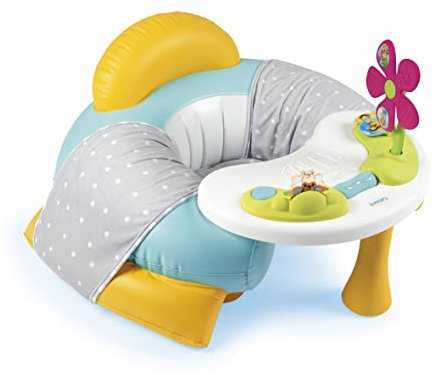 Smoby - Cotoons Cosy Seat - Siège Gonflable + Tablette d'Eveil - Fauteuil pour Bébé dès 6 Mois - Housse Tissu - 110232