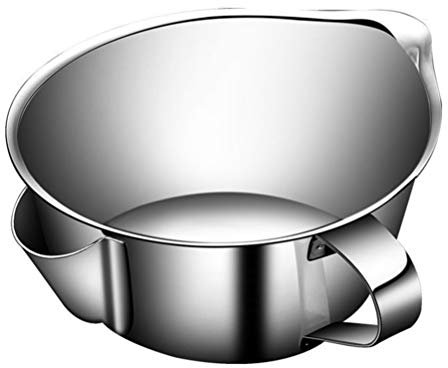 BESTonZON Fetttrennkanne Fetttrenner Edelstahl Suppen Fettabscheider Kanne 250ml Fettbehälter Topf Lagerung von Frittieröl und Speisefett Küche Behälter Restaurant Zuhause