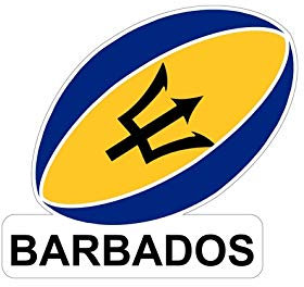 Akachafactory Aufkleber für Auto, Motorrad, Flagge Ball, Rugby die Barbados