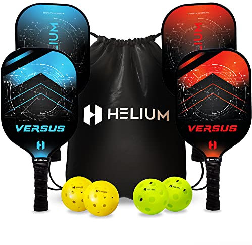 Helium Pickleball-Paddel-Set, USAPA-Zertifiziert, Graphit-Fiberglas-Oberfläche, Leichter Wabenkern (Versus)