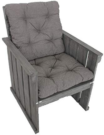 Ambientehome Sitzkissen für Sessel, 2er-Set, Hellgrau, 55 x 55 x 10 cm Auflagen, 65 Prozent Baumwolle, 35 Prozent Polycotton
