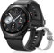 Cattle Herder Smart Watch, Bluetooth Call Fitness Watch with Heart Rate Sleep Monitor, Waterproof Pedometer Activity Tracker, Music Fitness Tracker for Men Women Tees Gift Black/Grey