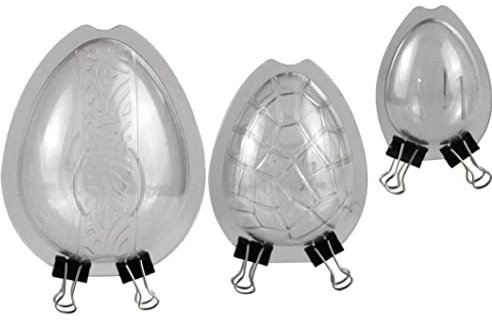 Acrílico 3D Molde De Huevo De Pascua, 3 Sets Molde De Fabricación De Chocolate con Textura, Huevos De Pascua Molde De Chocolate De Policarbonato
