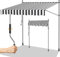 Randaco Klemmmarkise mit kurbel, 400x120cm Balkonmarkise ohne Bohren Höhenverstellbar, Einziehbar Manuell Faltarm UV-beständig Terrassenüberdachung, Einfache Montage Weiß Grau