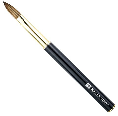 NAIL FACTORY - PRO SERIES 100% Kolinsky Acrylic Nail Professional Brush, Handmade, for Nail Acrylic Application, Size # 9, BLACK Color