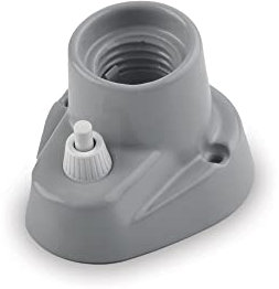 AMARCORDS - Applikationen Porzellan mit E27-Knopf, Sockel mit Schalter, Lampenfassung in Vintage-Farbe GRAU