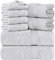 Utopia Towels 8-teiliges Premium-Handtuch-Set, 2 Badetücher, 2 Handtücher und 4 Waschlappen, 600 g/m², 100% ringgesponnene Baumwolle, Fitnessstudio, Hotel und Spa (Silber)