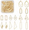 PandaHall 32 Stück Legierung offene Rückseite Lünette Charms gemischte Tropfenform ovale Raute geometrische Form Hohlrahmen Anhänger Rohlinge Charms Harz Formen für DIY Harz Schmuck Handwerk, Metall