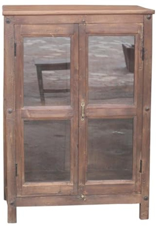 GURU SHOP Beistellschrank, Kommode, Nachttischschrank, Flurschrank mit Glastür - Modell 5, 106x74x46 cm