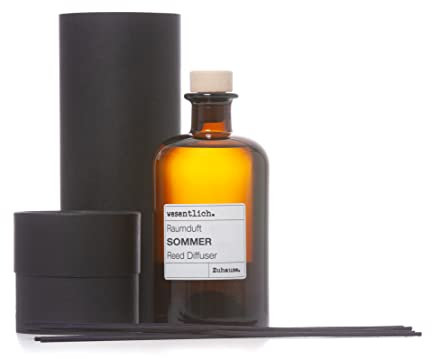 wesentlich. Reed Diffuser Raumduft Sommer (400ml) inkl. 7 Kapillarstäbchen - dekorativer Raumduft in der Apothekerflasche