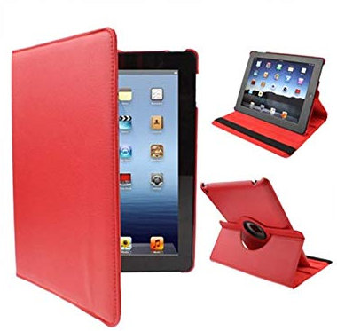 Custodia Cool per iPad 2 / iPad 3/4 girevole in ecopelle colore rosso (supporto)