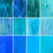 LITMIND 12 Blatt blaue Buntglasplatten, 10,2 x 15,2 cm Mosaikglaszubehör zum Basteln, Buntglas-Starter-Kit für Erwachsene, Kunstglasplatten für Buntglas-Herstellungsprojekte (gemischtes Blau)