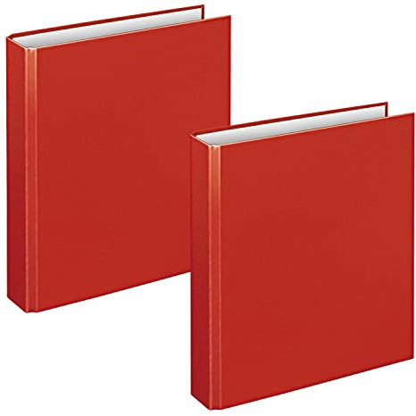 VELOFLEX A115102 - Ringbuch Basic, DIN A5, 2 Stück, rot, Füllhöhe 25 mm, Ringordner mit 2 Ring-Mechanik