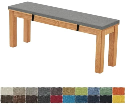 FIOVIP cojín de Banco 80X40X3CM Funda extraíble, Lavable, Doble, Antideslizante, Muy elástica, Adecuada para Bancos de jardín, Columpios, terrazas, Bancos de Interior(Gris Oscuro