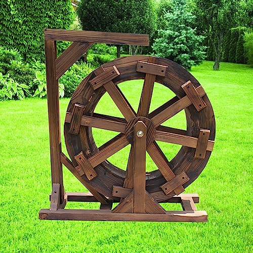 Fontane decorative,giochi d'acqua per la decorazione del giardino,Ruota a cascata in legno,Fontana con ruote da esterno Vintage Rustico Ornamentale Stagno Decorativo per giardino,patio,cortile,portico