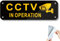 SINMAO CCTV In Operation Sign Gold Self Adhesive Alu 15x5cm- 24/7 Monitoring Sign-Camera Security Reflective for Indoor and Outdoor