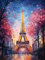 Diymood 5D Kit Complet de Broderie Diamant Tour De Paris - Peinture Diamant Paysages Rond Point de Croix - Décoration Murale pour Chambre, DIY Diamond Painting Maison 30x40cm