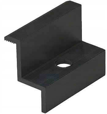 NAKA 10x Endklemme PV Solarpanelen Alu Schwarz Photovoltaik Randklemme Montageschiene-Zubehör Modulhöhe 35mm Solarmodul-Klemme zur Montage von Aluminiumprofilen 50mm