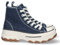 shoes&blues.es 75365-Zapatilla Abotinada de Plataforma para Mujer, Comoda, Estilo Bamba, Material de Lona, y Cierre de Cordones. Talla 37 Marino