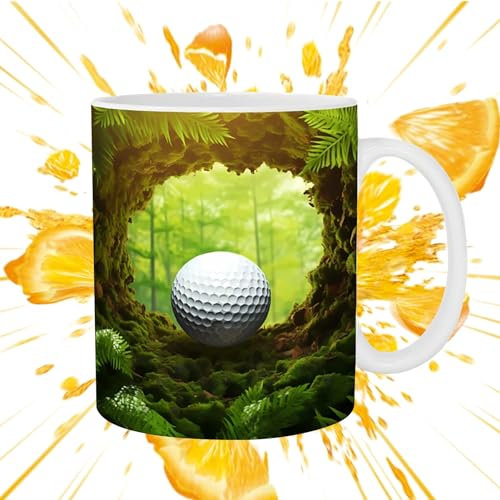Golf Kaffeetasse | Exklusive Tasse für Keramik Golfbälle - Klassische Keramiktasse mit Golfball, inspirierendes Geschenk für Ehemann, Vater, Kollegen
