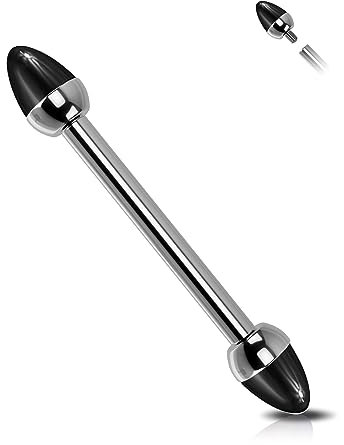 Jewseen Opal Gerade Barbell Nipple Piercing Schmuck Internal Thread Nipple Bar Spike Nipple Ring 14G Nipple Schild Barbell Schwarz