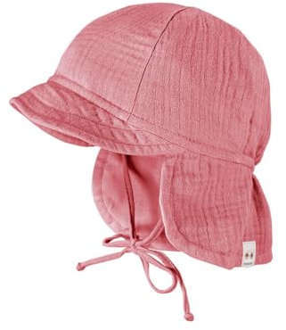 Maximo Mini Schildmütze Musselinstoff Nackenschutz Bindeband GOTS-45 - Kindermode : Mädchen