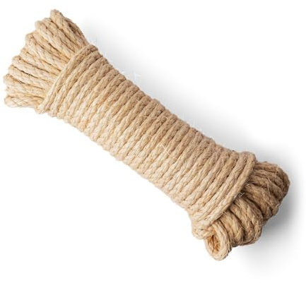 SNURO Corde de Sisal (10 mm, 20 m) pour Arbre à Chat ou Griffoir pour Animaux et Décoration - Corde Sisal 100% Naturel de la Plante Agave - Résistance à la Rupture 630 kg