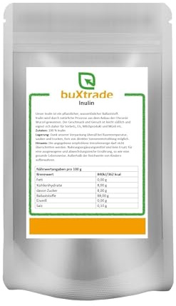 2x 500 g Inulin | Pulver | Glutenfrei | Vegan | Süßungsmittel | Buxtrade