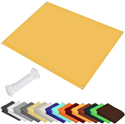 Sonnensegel Wasserdicht 0.7 x 2.5 m Markise Baldachin Quer Vernäht Robust für Außenbereiche wie Garten und Balkone, Golden